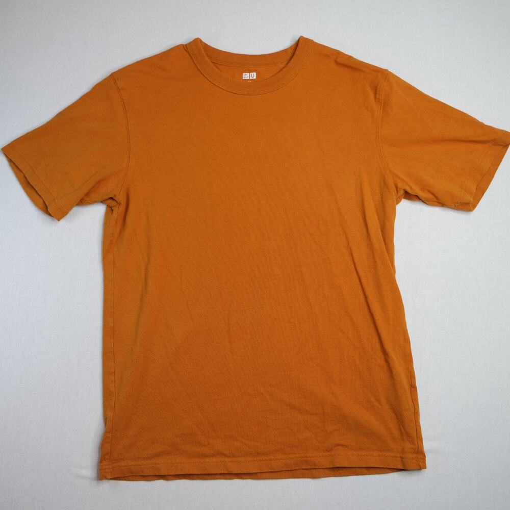 Uniqlo U Womens Size Medium Orange Short Sleeve T-Shirt 100% Cotton Y2K Fall